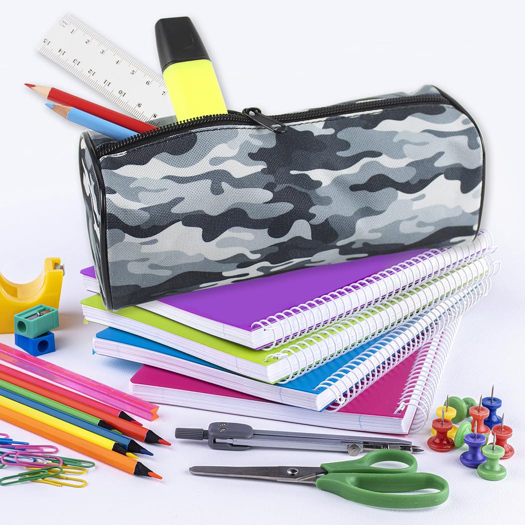 Fashion Stationery Pencil Case for Boys Secondary School Black Grey Camouflage Pencil Cases for Girls Kids or Children at Primary School or a Teenage Boy 1 Large Compartment Storage Case - Image 3