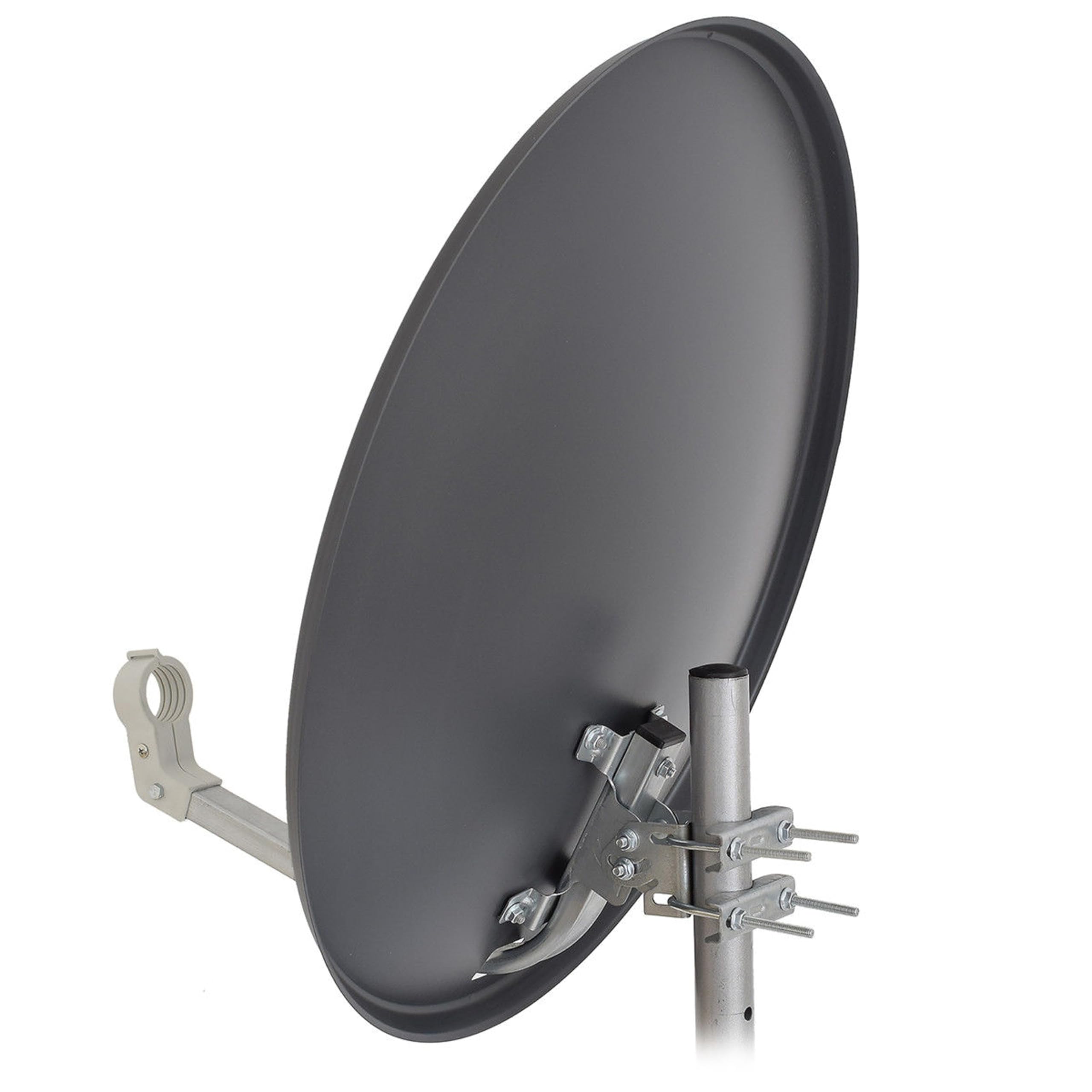 Digitale Camping Sat Anlage Spiegel 60 cm Single LNB 0,1 dB + 10m Kabel + Dreibein Stativ Kabel Balkon Caravan Mobil Schüssel Antenne HD UHD 4K geeignet d