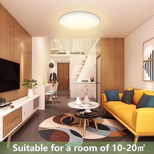 Miniatura 6 de Lámpara de techo con sensor de movimiento 18W 1600LM 9inch Montaje empotrado LED Luminaria con sensor inalámbrico, luces de techo interiores