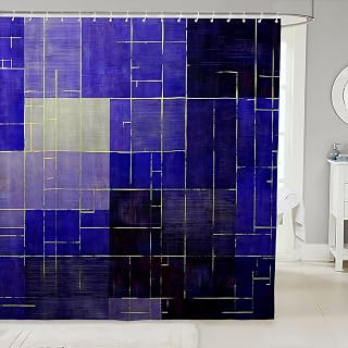 Feelyou Geometric Shower Curtains Modern Bathroom Curtain for Kids Women Men Patchwork Printed Bathroom Accessories Waterproof Polyester Fabric for Stalls Bathtubs 72"x72"