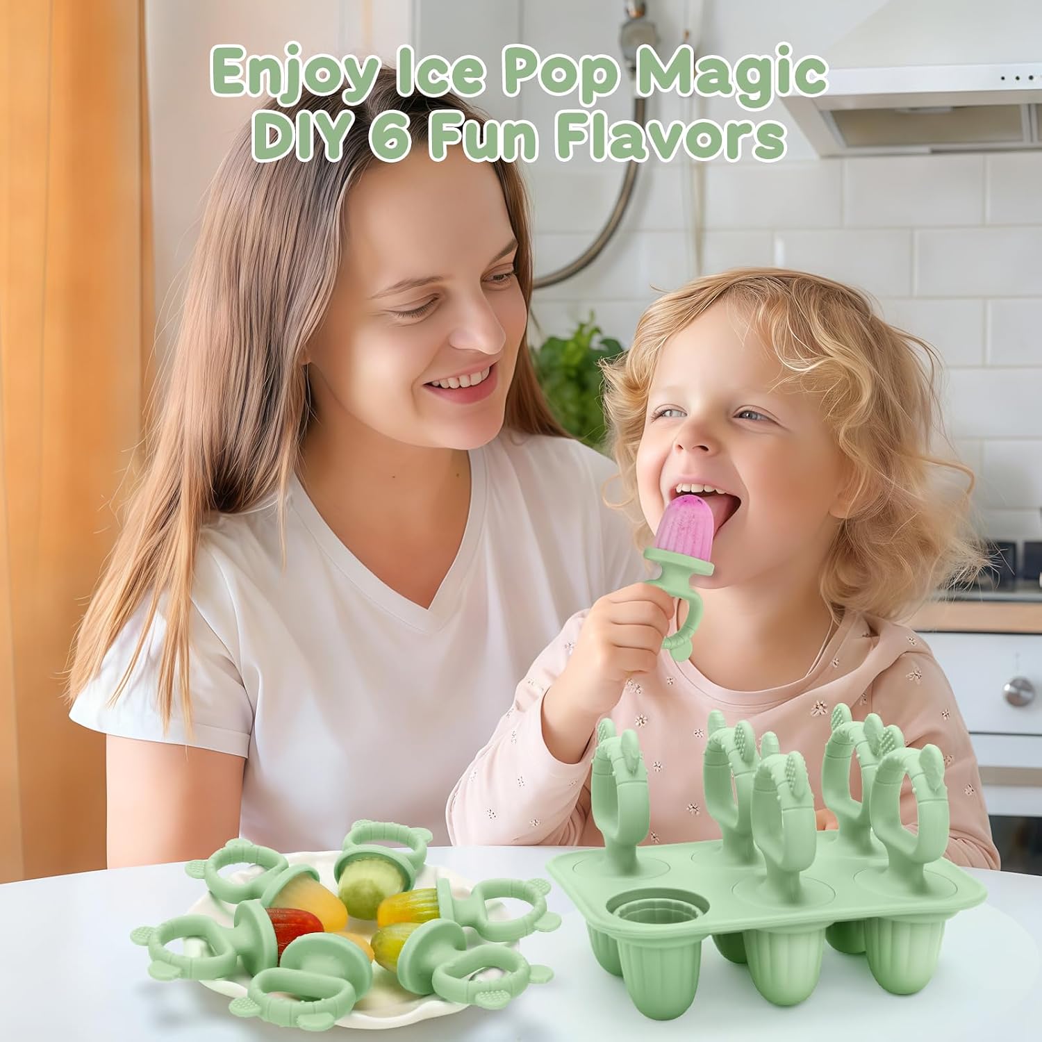 Silicone Baby Popsicle Molds with Sticks, Mini Popsicles Molds for Babies