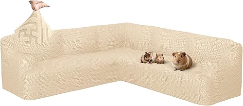 Miniatura 22 de Fundas para sofá seccional en forma de L de ROFASVCO, funda de sofá de 1 pieza elástica, antideslizante, lavable, funda de sofá de forro polar