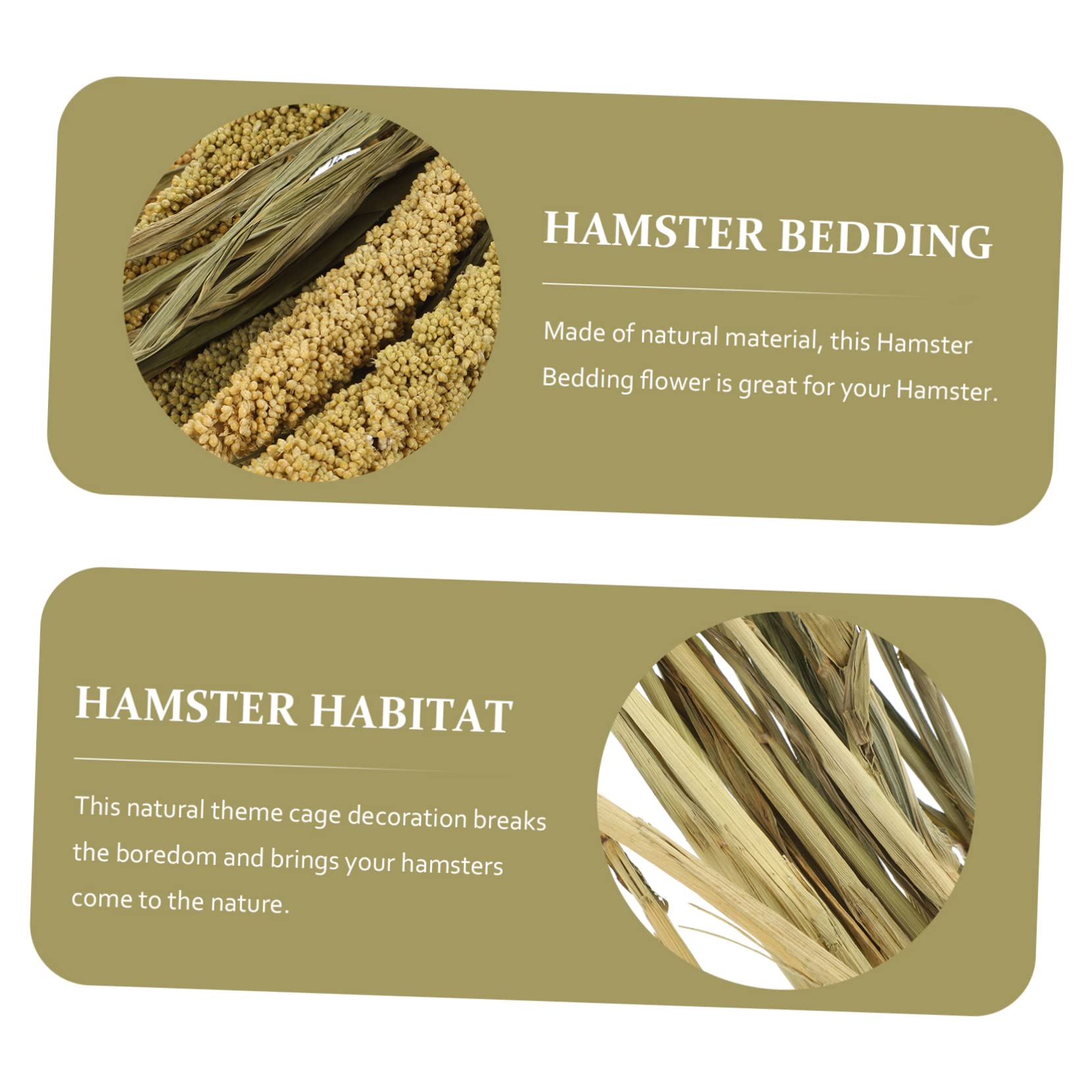 Mipcase Natural Hamster Bedding Grain Decor Cute Cereal Decoration for Hamster Habitats Enhances Cage Atmosphere for Dwarf Gerbils and Mice and Fun