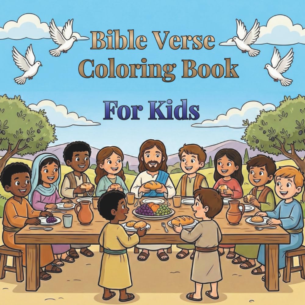Bible Verse Coloring Book for Kids 6-12: +50 Unique Christian Bible Coloring Images for Boys & Girls with Short & Full Verses | 8.5x8.5 (Growing in Faith: Bible Verse Coloring Series)