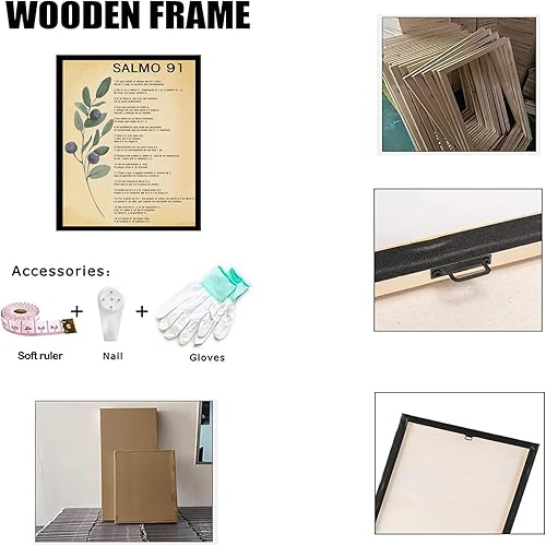 Miniatura 4 de BROYO Salmo 91 En Español Para Pared, Arte De Pared De Salmo, Cuadros Cristianos Pared Español, Decoración Cristiana En Escritura Española Arte De