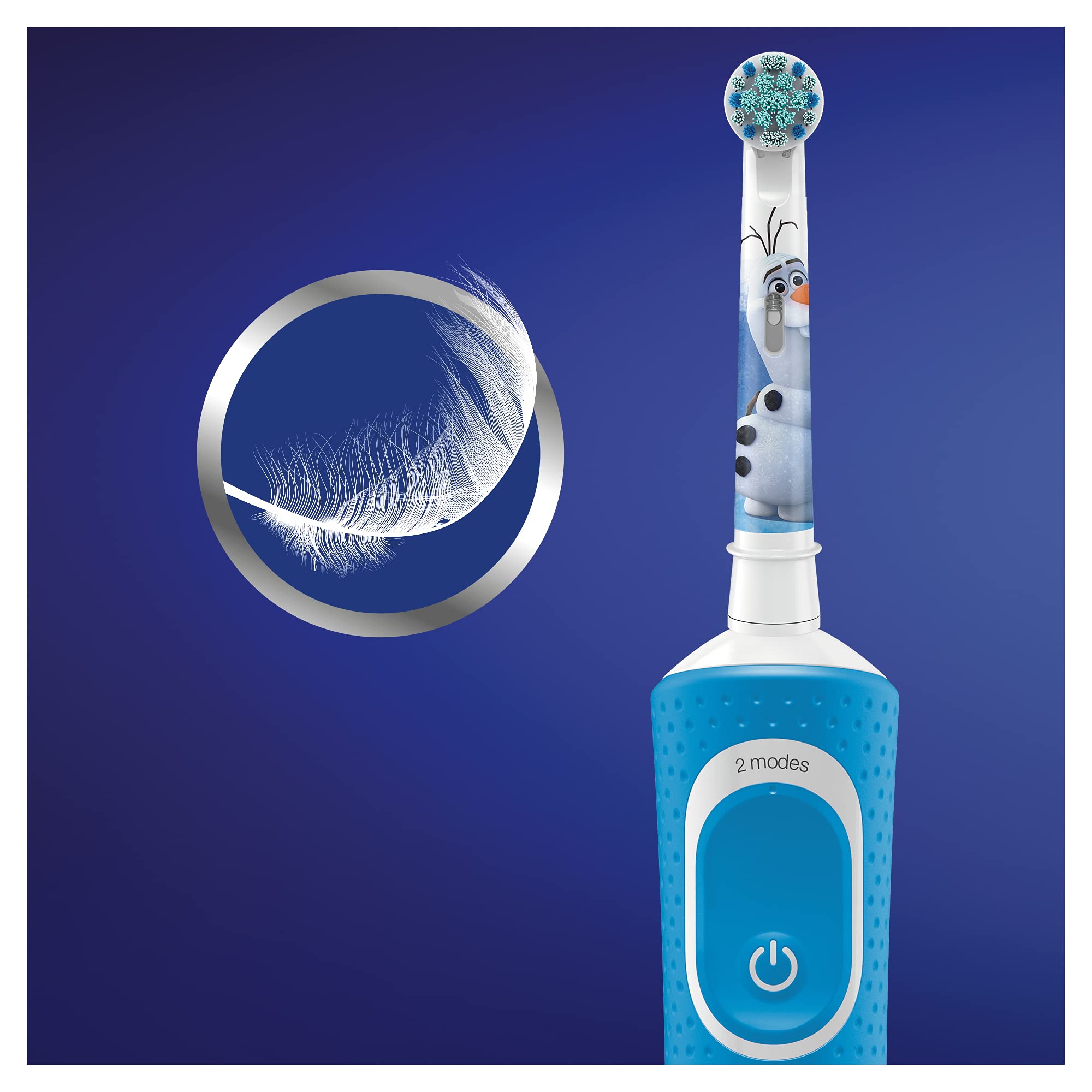 Oral-B Kids wiederaufladbare elektrische Zahnbürste von Braun, 1 Disney Frozen Handle (1 oder 2), ab 3 Jahren, Blau, 1 stück (1er Pack)