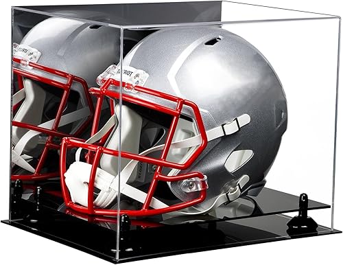 Miniatura 119 de vitrina de acrílico tamaño real casco fútbol americano.