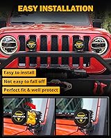 Vista 9 de Auxbeam Paquete de módulos LED de color ámbar blanco de 3 pulgadas con cubiertas de luz negra, 6 modos de luces estroboscópicas de doble