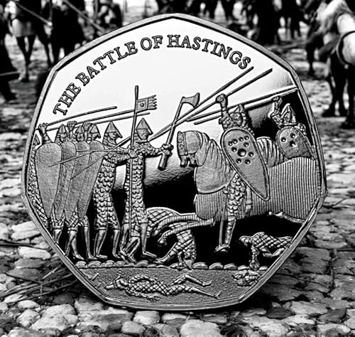 The Commemorative Coin Company THE BATTLE OF HASTINGS Silver Commemorative. Norman Conquest 1066, Bayeux Tapestry, Saxon