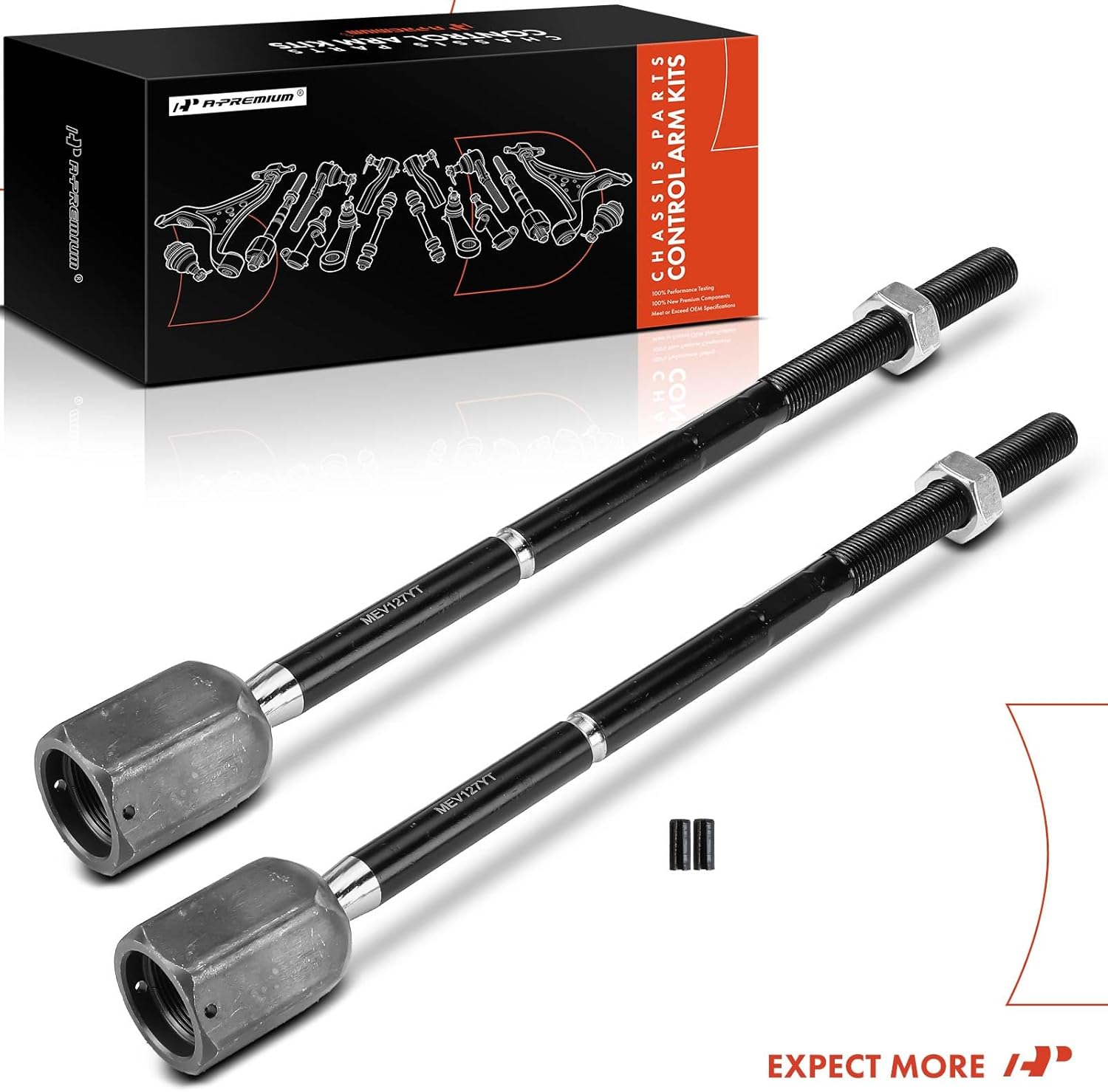 A-Premium 2 x Front Inner Tie Rod Ends, Compatible with Ford Mustang 1994-2004, Taurus 1986-1995, Aerostar 1986-1997, Thunderbird 1989-1997 & Lincoln Continental, Mark VIII & Mercury Cougar, Sable