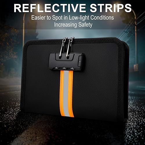 Miniatura 4 de Bolsa de dinero ignífuga, bolsa de dinero con cerradura y cremallera, segura e ignífuga, impermeable, adecuada para efectivo, teléfonos móviles,