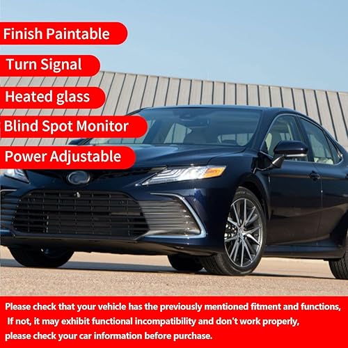 Miniatura 4 de Marretoo Conjunto de espejo lateral para Toyota Camry lado del pasajero 2024 2018 2019 2020 2021 2022 2023 2024 Potencia  Calefacción  Señal de giro