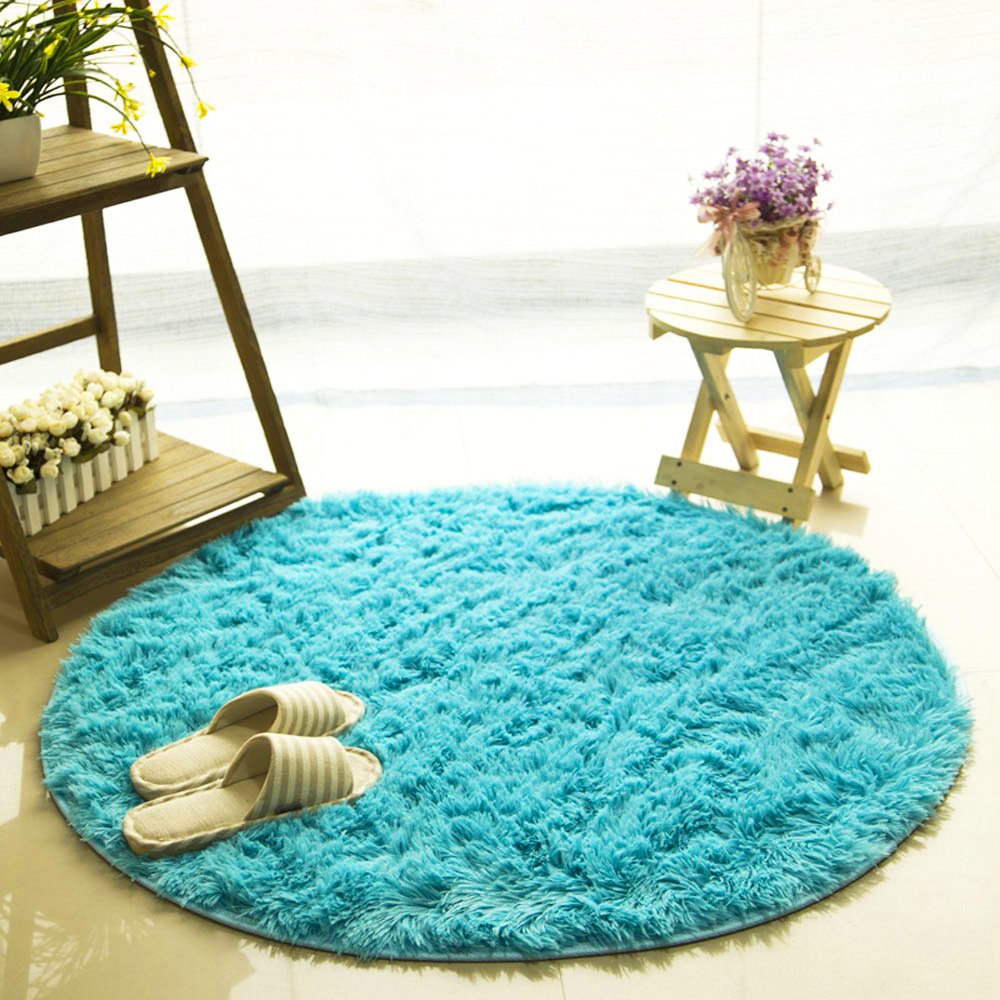 Eleoption Round Soft Shaggy Microfiber Area Rug - Image 2