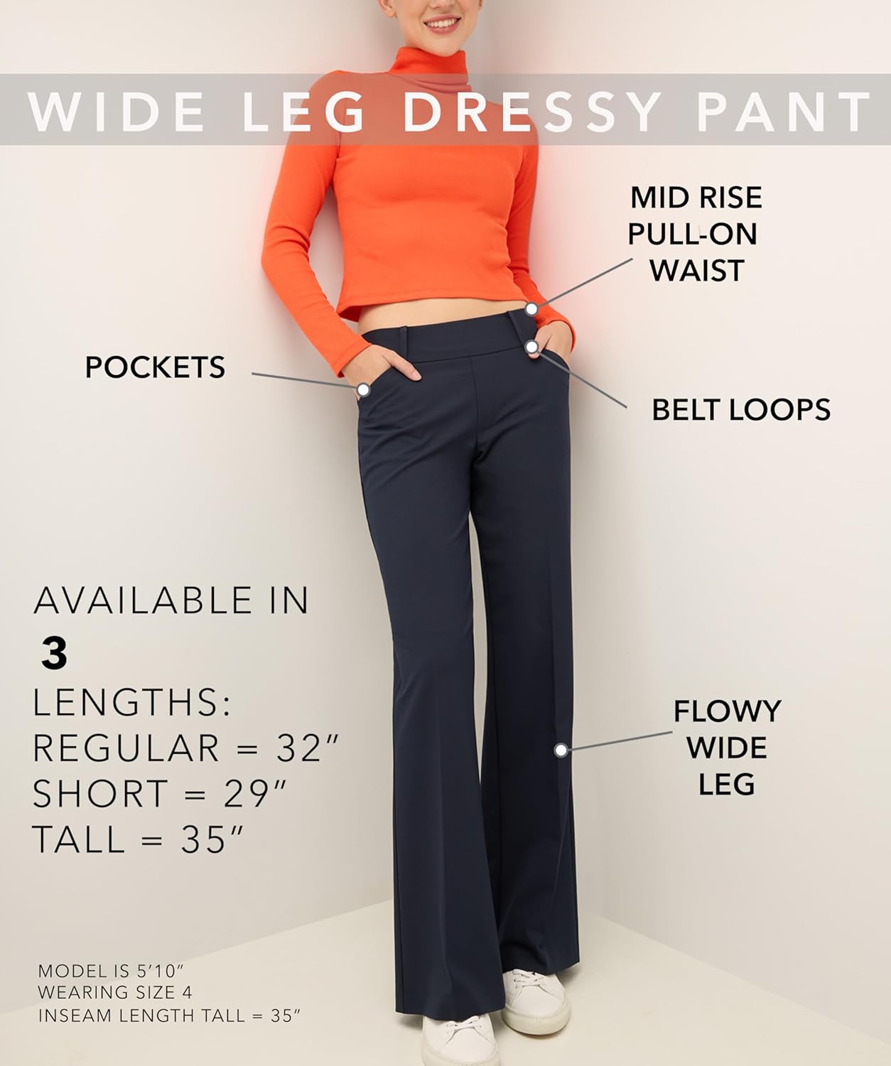 Rekucci Women's Smart Stretch Desk to Dinner Wide Leg Pull-On Pant - Image 4