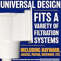 Vista 4 de Poolzilla Kit completo estándar de skimmer de pared para piscina sobre el suelo, blanco