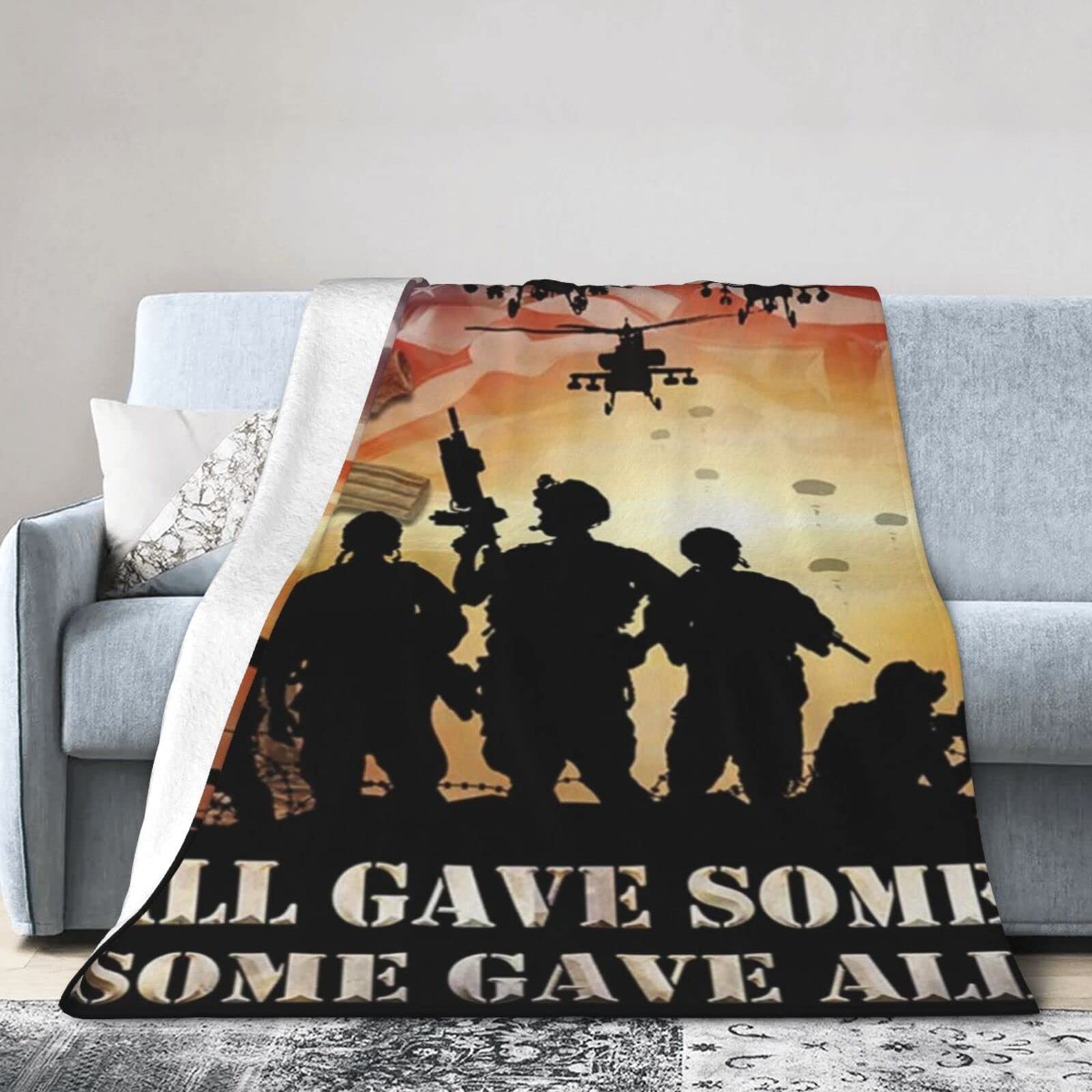 Lsjuee Christmas Flannel Fleece Blanket 80"X60" Us Veterans. All Gave Some, Some Gave All Memorial American Bed Throw Blanket Lightweight Ultra-Soft Travel Winter Blankets for Womens Keep Warm