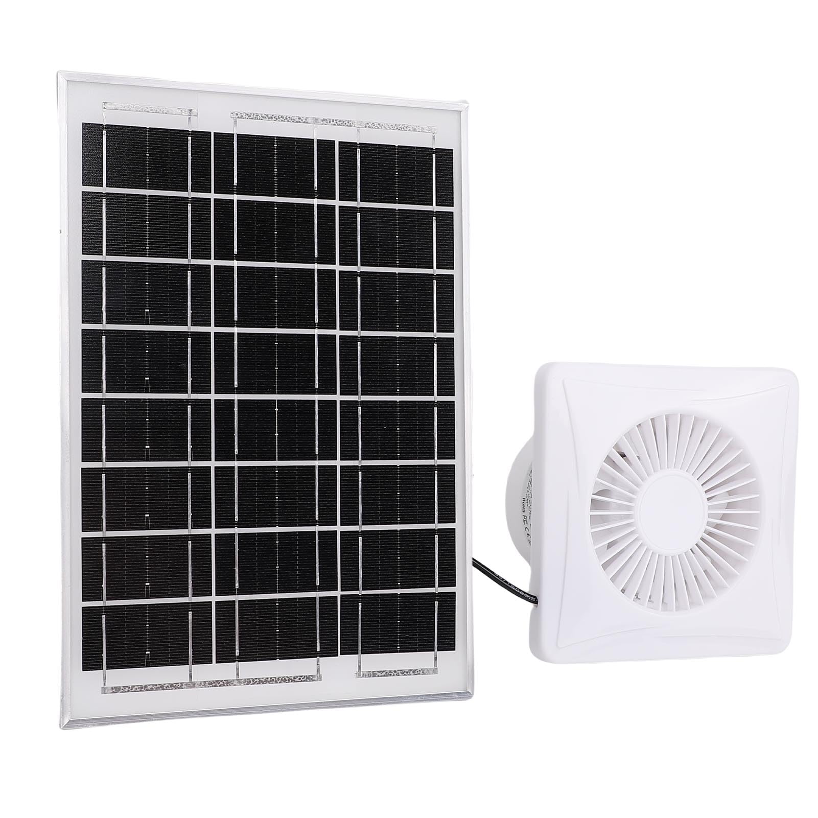 Cryfokt Zestaw Wentylatora Zasilanego Słonecznym, 6 W 6 W Wentylacja Chłodzenia Wydechu Solarnego z wentylacją wentylacyjną 4in, prędkość Silnika 2700 Rpm do Kurnika, Szklarnia