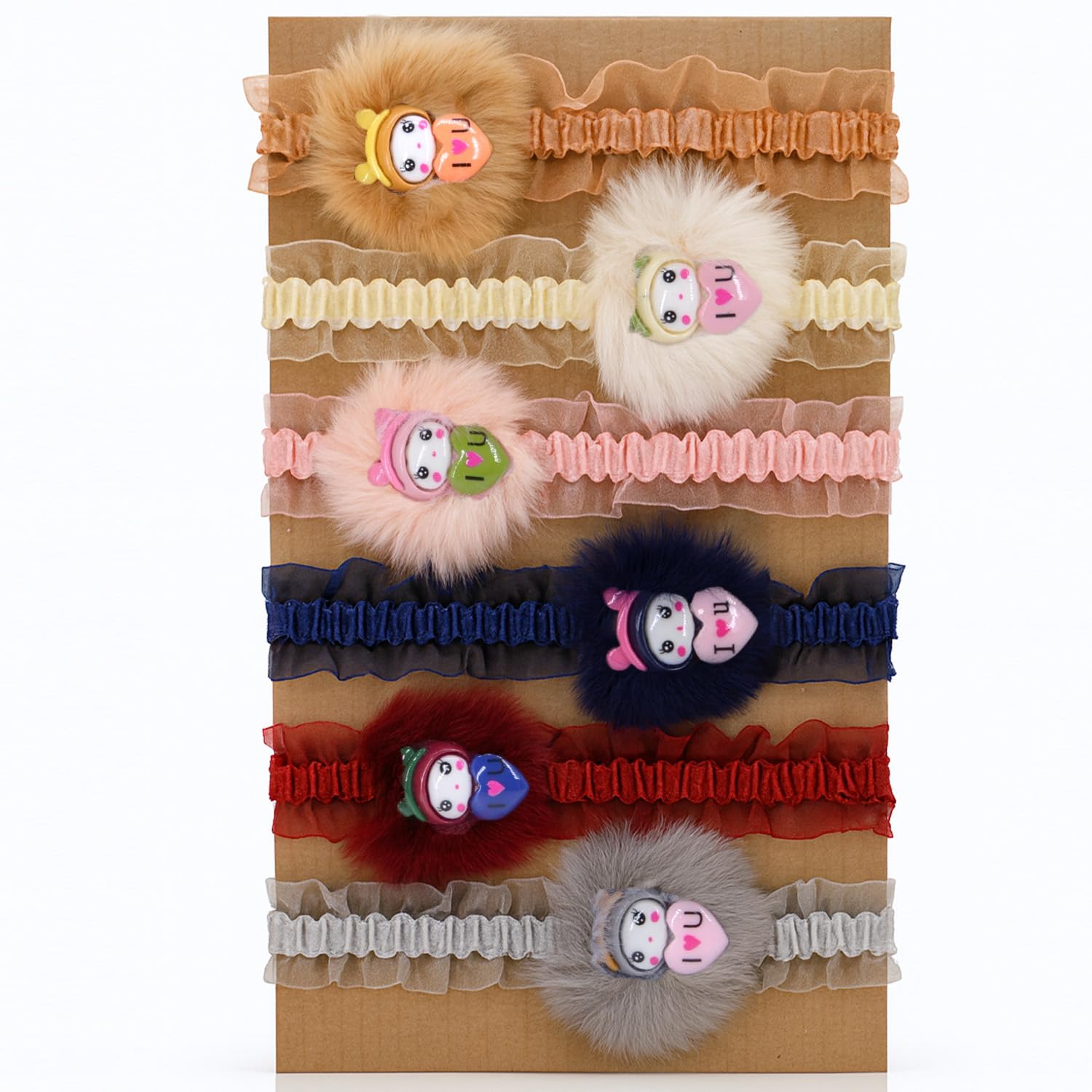 SYGA 6 Pcs Baby Headband Set for Girls–Soft Elastic Hair Bands with Cute Cartoon Fur Design, Newborn Infant Toddler Hair Accessories for 0-3 Year (Design-6)