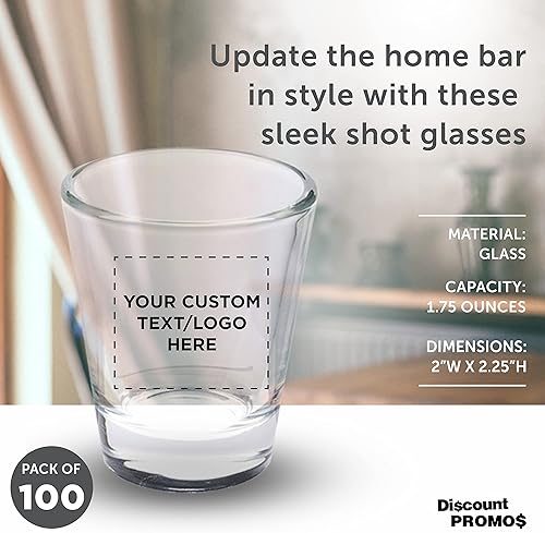 Miniatura 4 de Vasos de chupito personalizados de 1.75 onzas, juego de 100, paquete personalizado a granel, ideal para recuerdos de boda, decoraciones de despedida