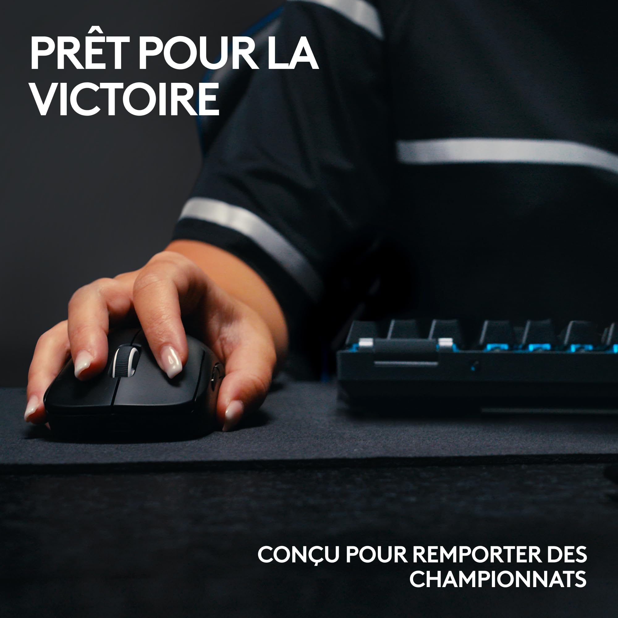 Logitech G PRO X TKL LIGHTSPEED clavier de jeu sans fil, ultra-portable, sans pavé numérique, LIGHTSYNC RVB, touches en PBT, switchs Tactile (GX Brown), AZERTY Français, PC - Noir