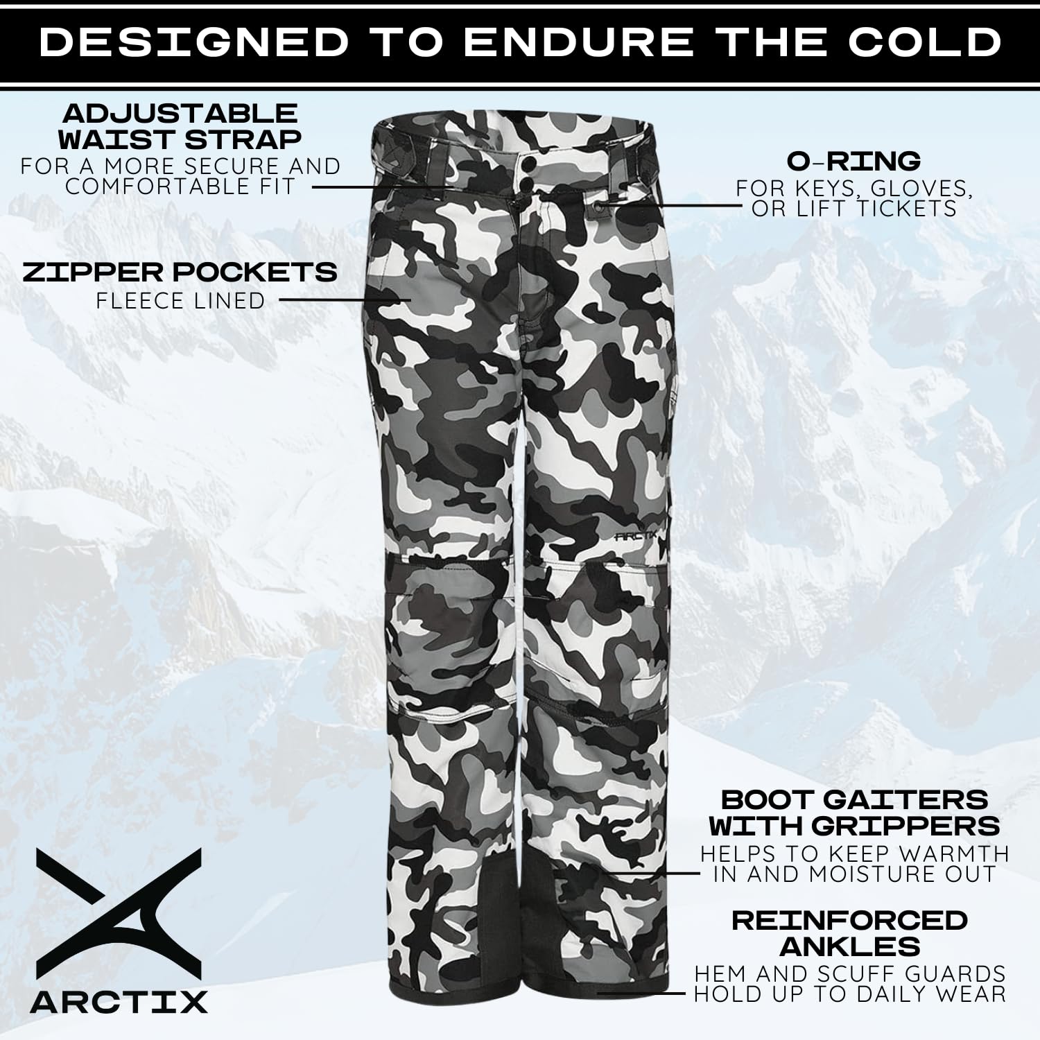 ARCTIX Unisex Baby Ski-Hosen Snow Pants with Reinforced Knees and Seat