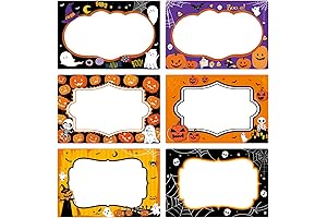 210 PCS 3x2 inch Self-Adhesive Halloween Name Tags for Spooky Fun
