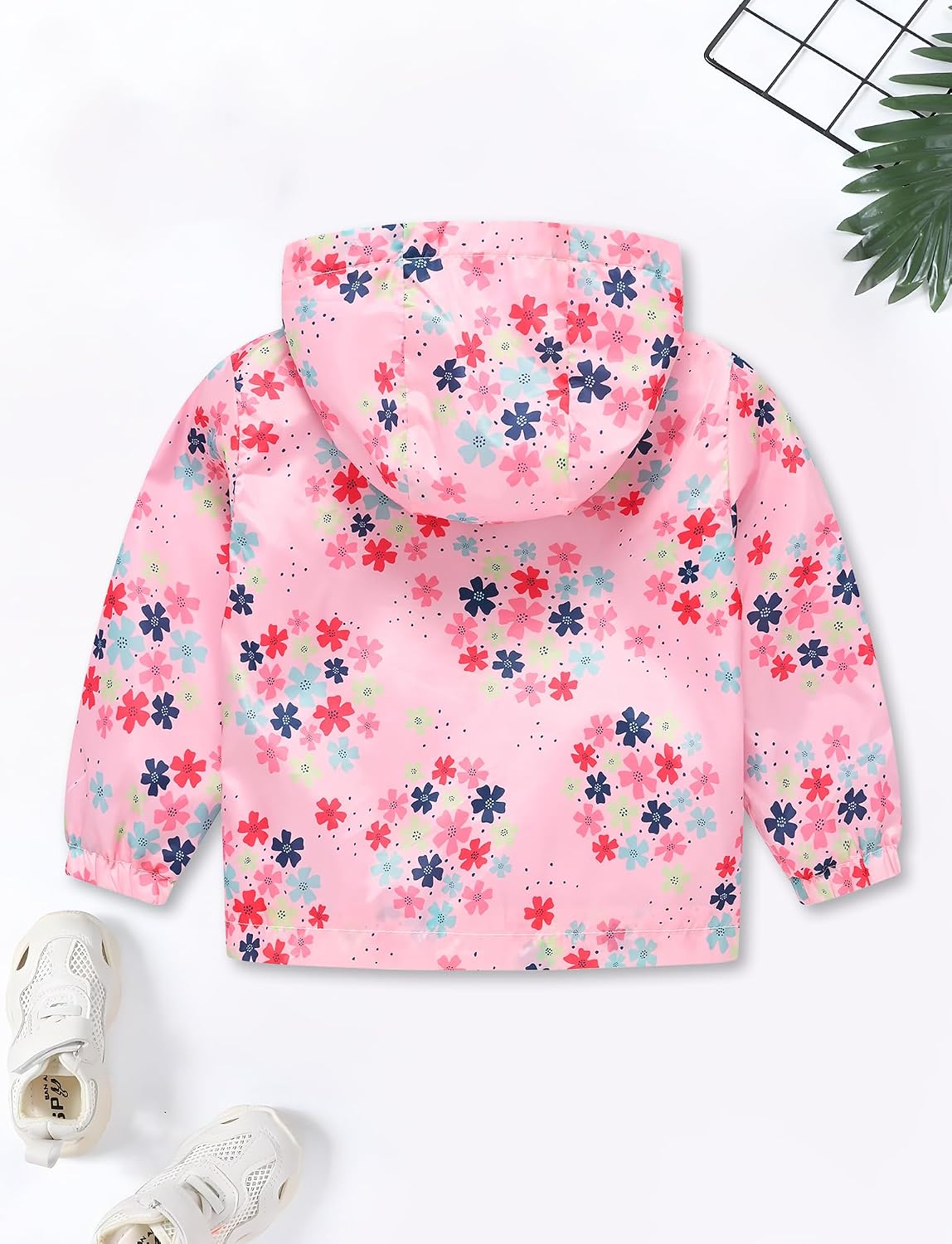 Happy Cherry Toddler Baby Casual Printed Windbreaker Lightweight Zipper Hoodie Coat Casual Jacket 1-5T