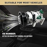 Vista 33 de Compresor de aire acondicionado AC para Ford Police Interceptor Utility 2013-2015, Ford Explorer 2011-2015, con embrague de A/C, compresor de CA