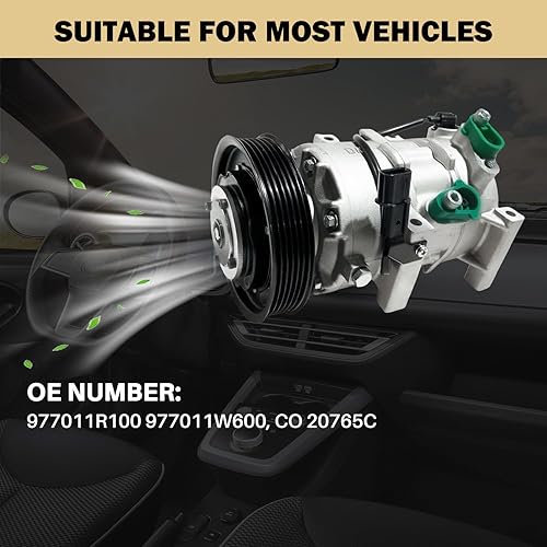 Miniatura 33 de Compresor de aire acondicionado AC para Ford Police Interceptor Utility 2013-2015, Ford Explorer 2011-2015, con embrague de A/C, compresor de CA