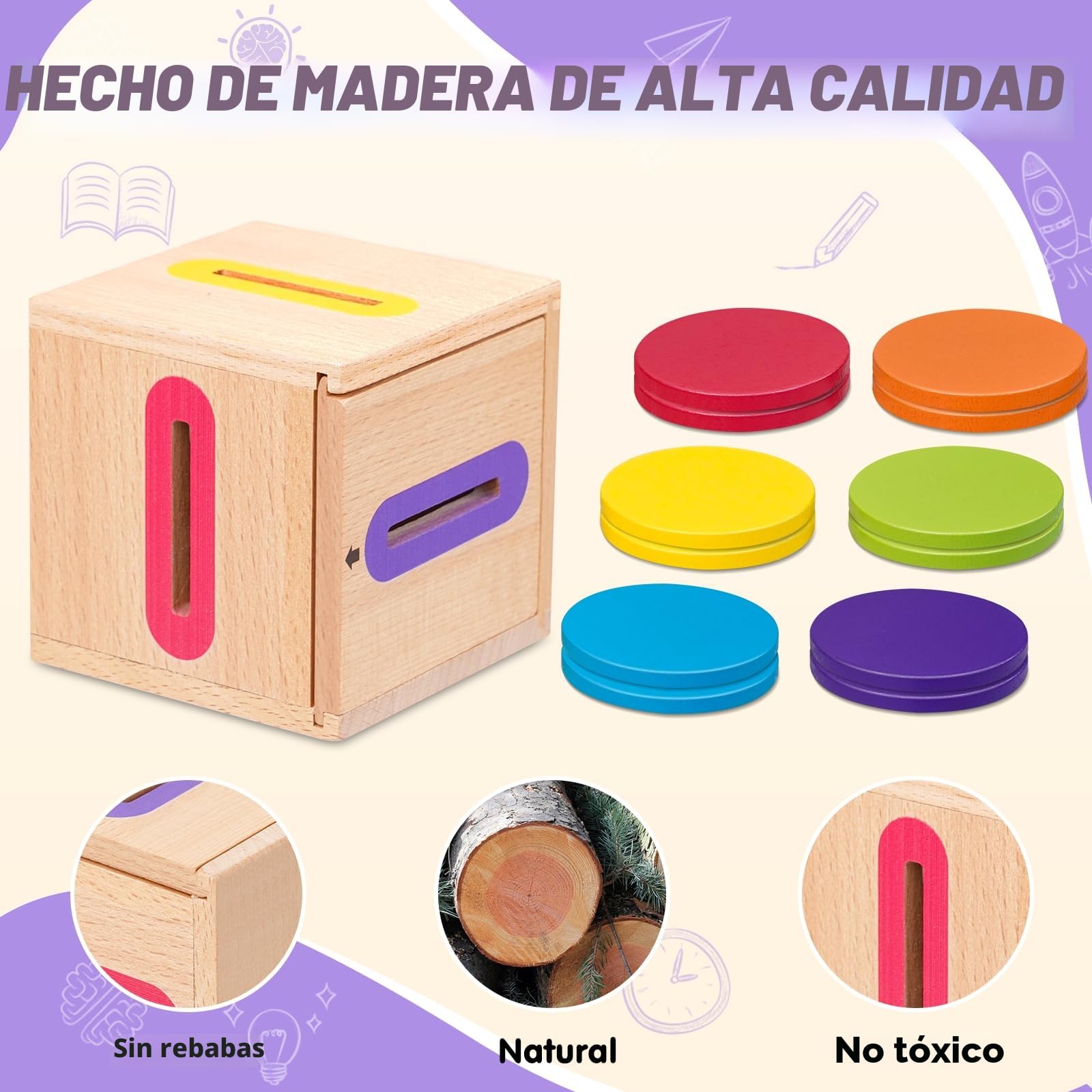 Juguetes Montessori 1 2 3 Años, Juguetes Niños 1-3 Años Juegos Educativos Niños 2 1 3 Años Juguetes Sensoriales Regalo Niño 1+ Años Juguetes de Madera para Actividades y Desarrollo