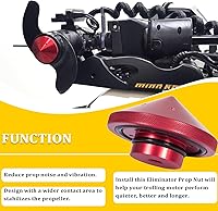 Vista 5 de Eliminador de motor de arrastre para tuerca de aluminio ajuste personalizado para modelos MinnKota de 80, 101 y 112 libras (GFEL-MK-BK-DP) - Rojo