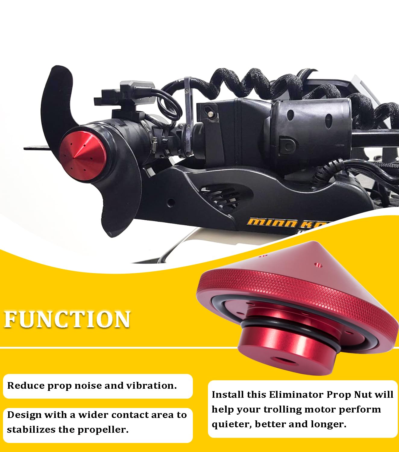 Eliminator Trolling Motor Stützmutter Custom Fit für MinnKota 80, 101 und 50,8 kg Modelle