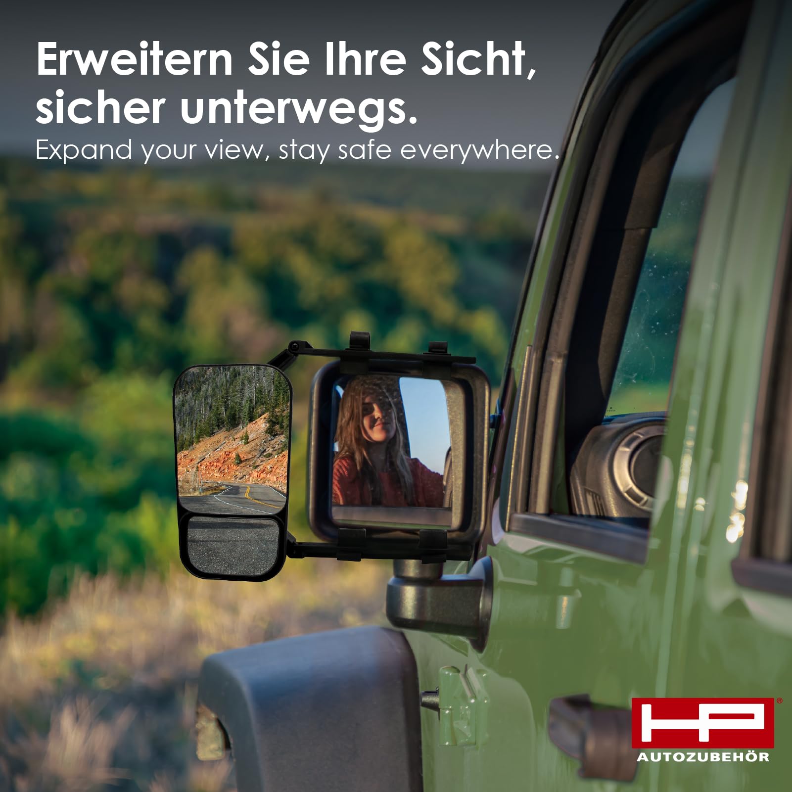 HP 10272 - Espejo retrovisor para caravanas, con ángulo muerto