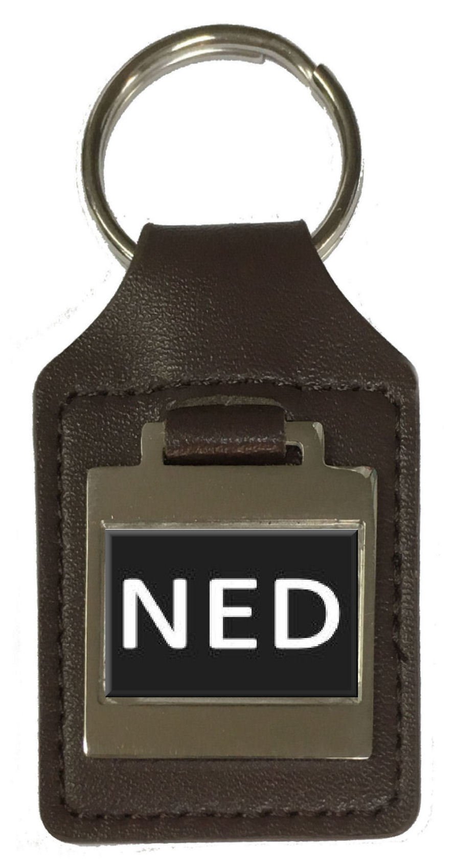 Llavero de Piel con Nombre de cumpleaños con Grabado Opcional - Ned