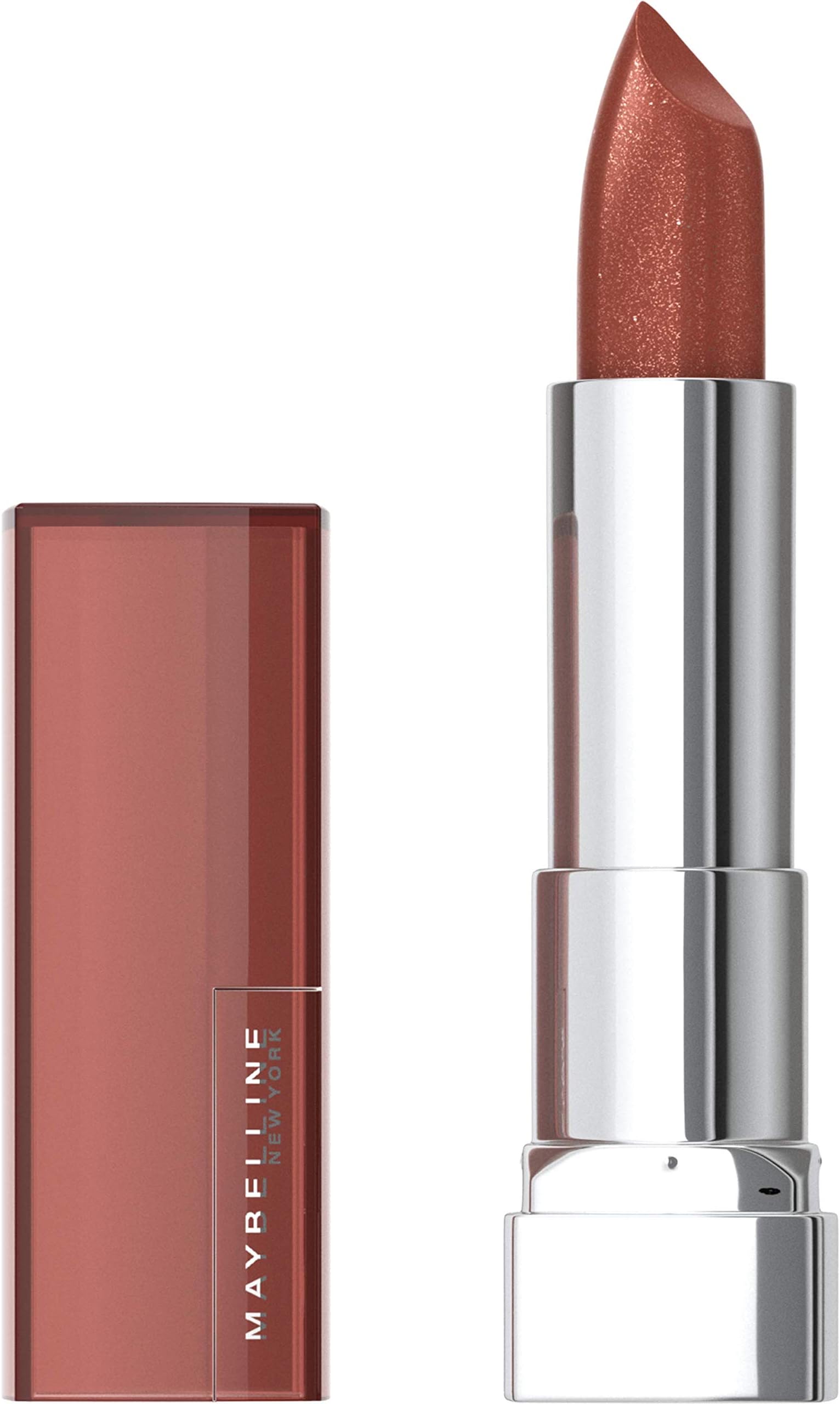 Maybelline Color Sensational Lipstick, Lip Makeup, Cream Finish, Hydrating Lipstick, Nude, Pink, Red, Plum Lip Color, Copper Charge, 0.15 oz; (Packaging May Vary)