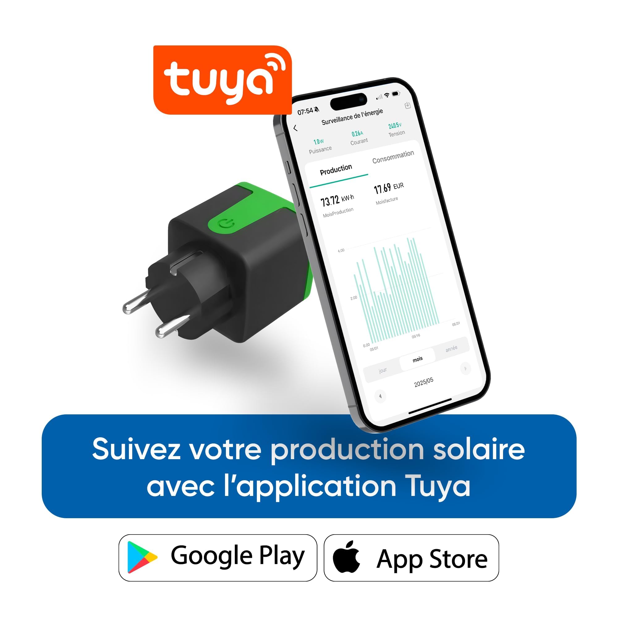 SOLIDSPARK Kit Solaire Plug & Play 1000W 2 Panneaux 500W Ultra Black HPBC | MPPT 99,9% | Efficacité 96,8% | Bacs polypropylène UV | Suivi Tuya WiFi | Extensible batterie | IP67