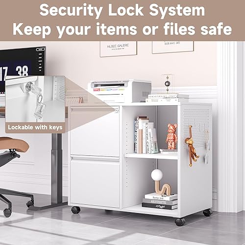 Miniatura 26 de Archivador lateral de 4 cajones con cerradura, archivadores de metal para oficina en casa, caninetes de archivos de bloqueo ancho, cabina de Negro