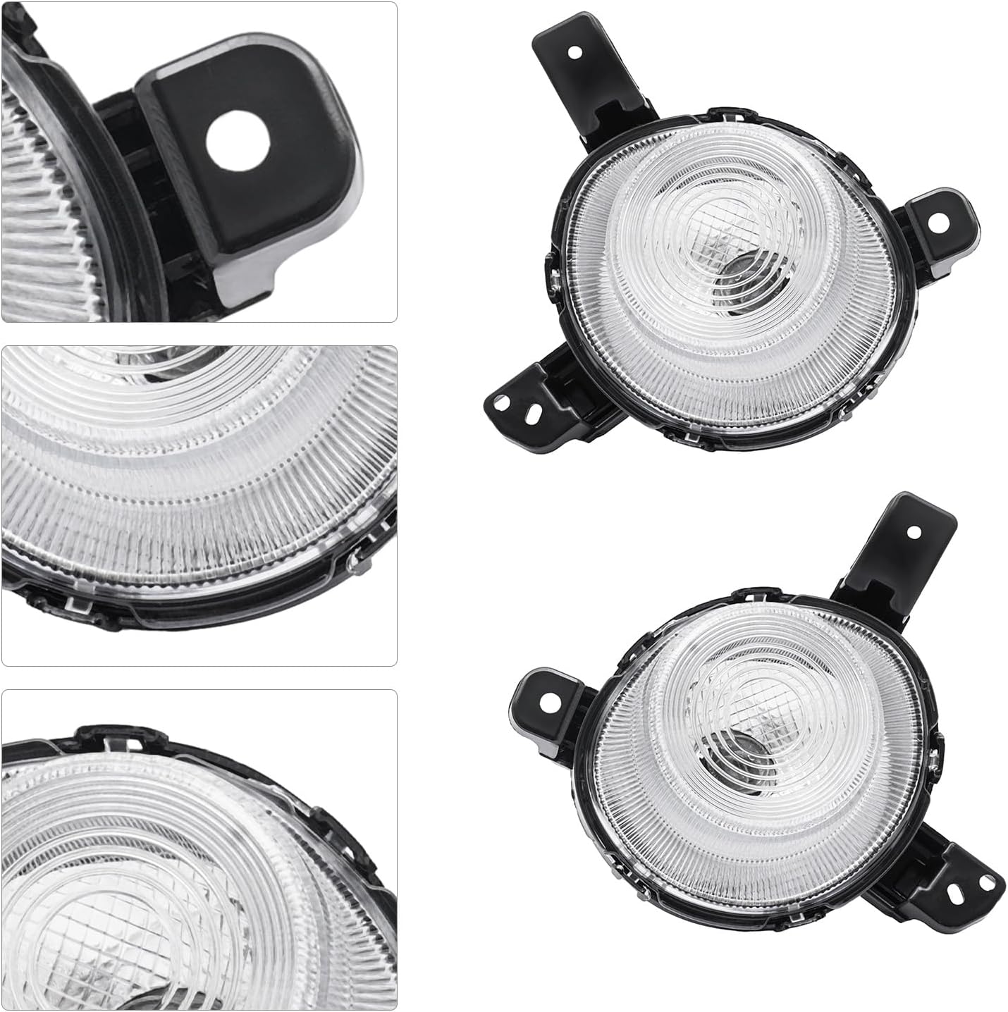 A Pair Halogen Fog Lamps for Kia Forte 2019-2020, Front Pair Driver Left and Passenger Right Side Front Fog Lamp for 2019-2020 Kia Forte, with 2 Brackets