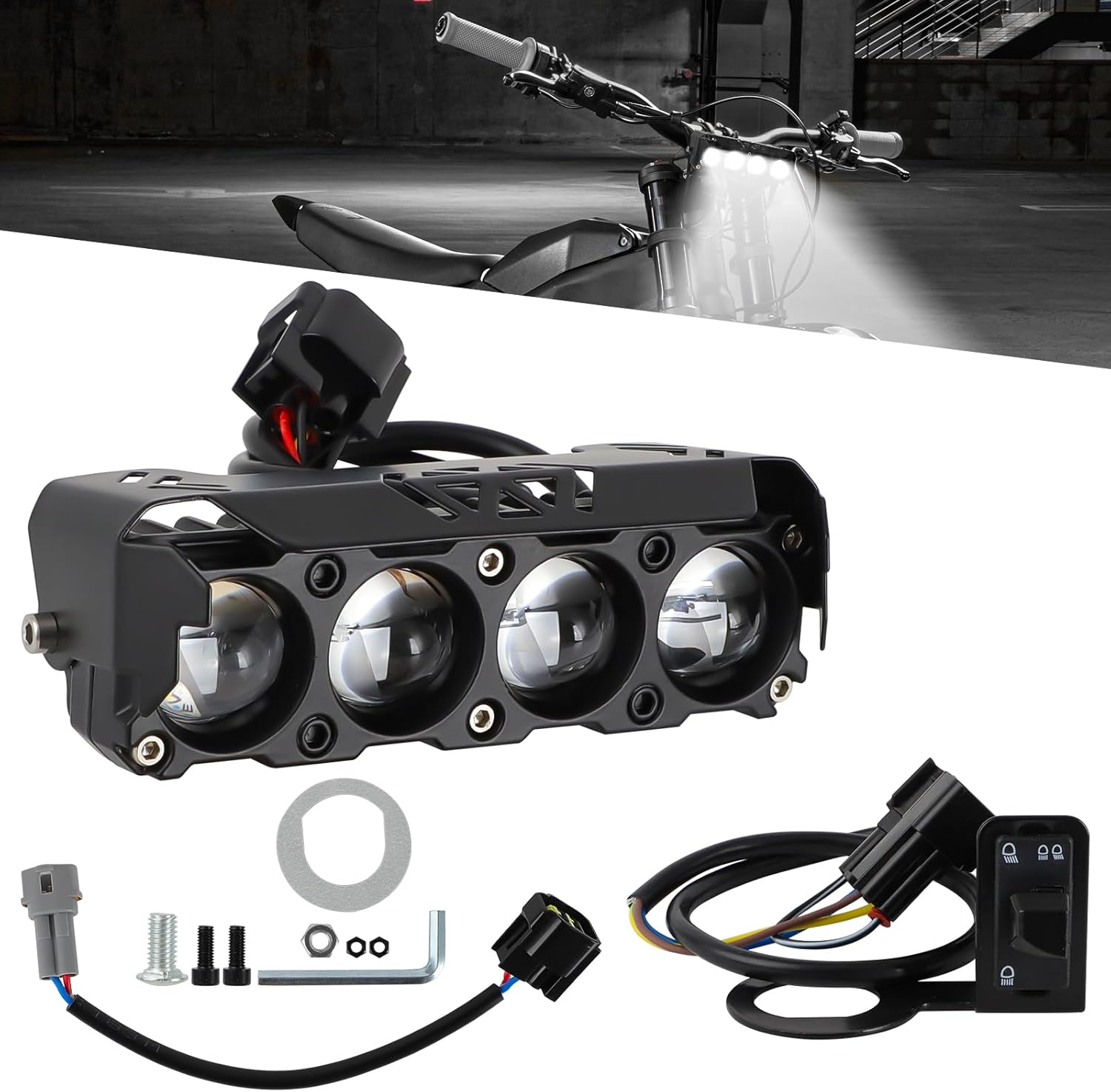 AUTOVIC LED Headlight Kit for Talaria Sting R MX4 Sur-Ron Segway X260 with Low and High Beam Switching High Transmittance Front Headlamp Easy Plug and Play High Brightness with Headlight Switch