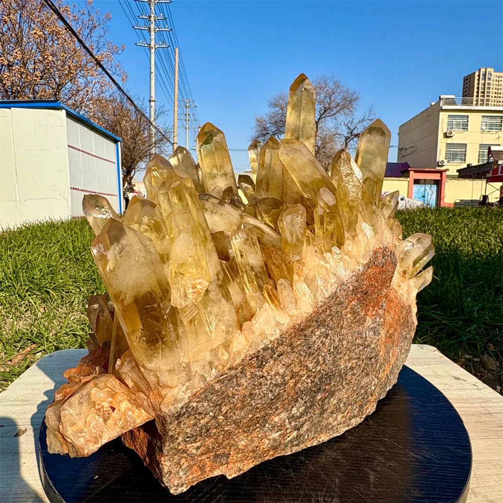 1 Pierre de Restauration en amas de Cristaux de Quartz Jaune 410-500 g Cristal Naturel Brut