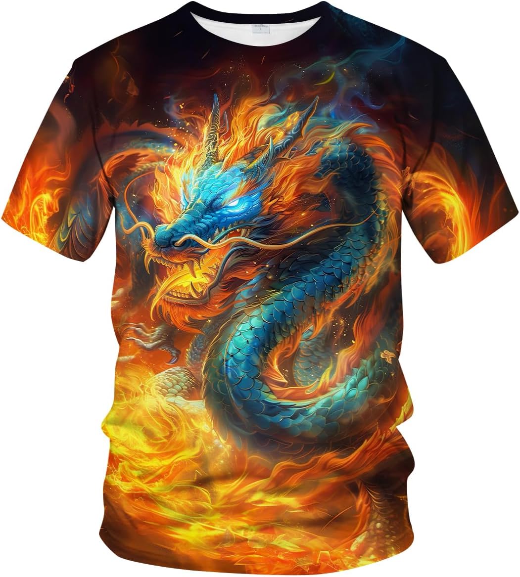 Mythology Chinese Dragon T-Shirt Funny Anime Graphic Tee Shirt