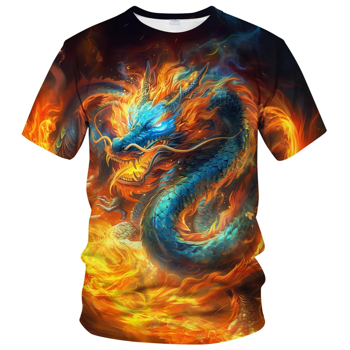 WHNBCW Mythology Chinese Dragon T-Shirt Funny Anime Graphic Tee Shirt