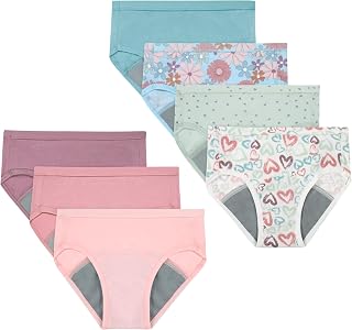 Hanes Toddler Girls' Potty Trainer Brief, Moisture-Wicking Panty, Odor Protection Potty Trainer Underwear, 6-Pack