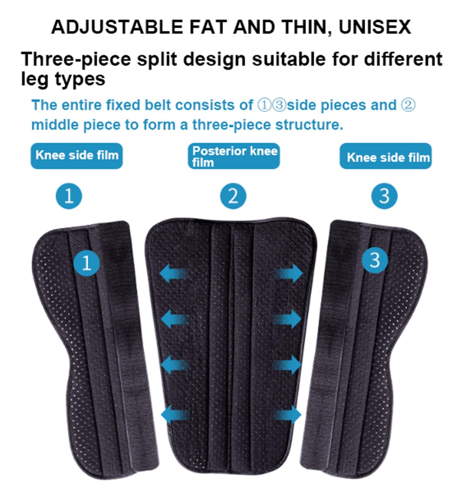 Rodillera Completa con Inmovilizador de Rodilla Ajustable, Soporte de Férula de Rodilla Para Mujeres y Hombres, Cinturón de Fijación de Articulación de Rodilla Postoperatoria,B