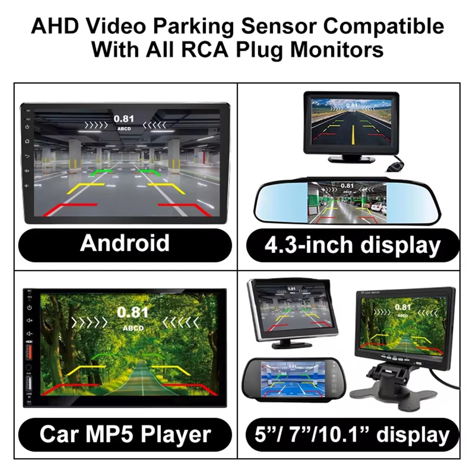 Car Parking Sensors Capteur 4 sondes Capteur Stationnement