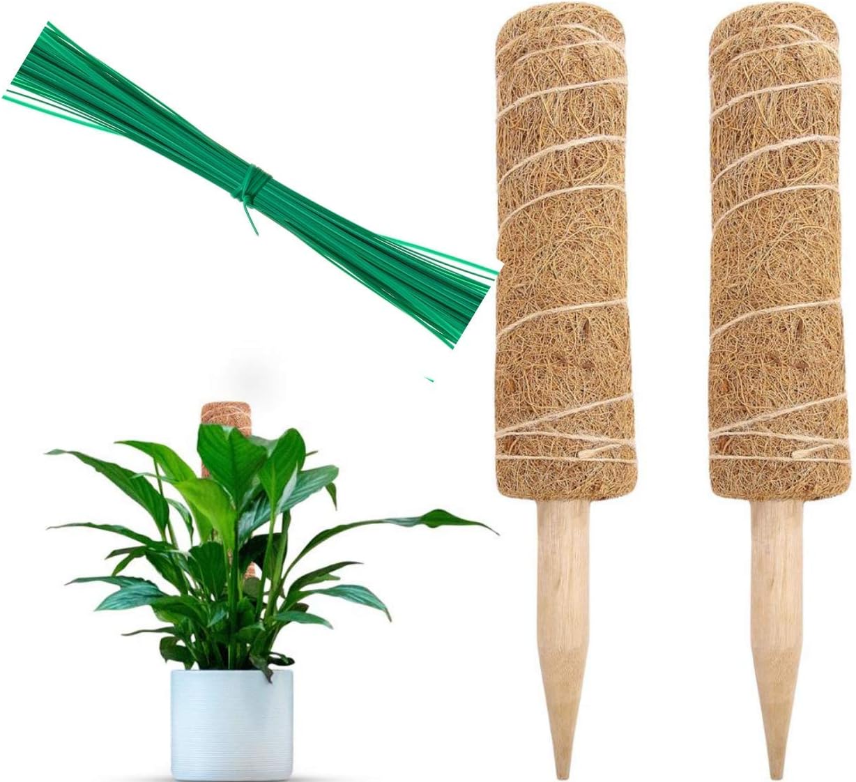 2pcs Moss Pole For Monstera Deliciosa Coco Coir Moss Stick Tomato