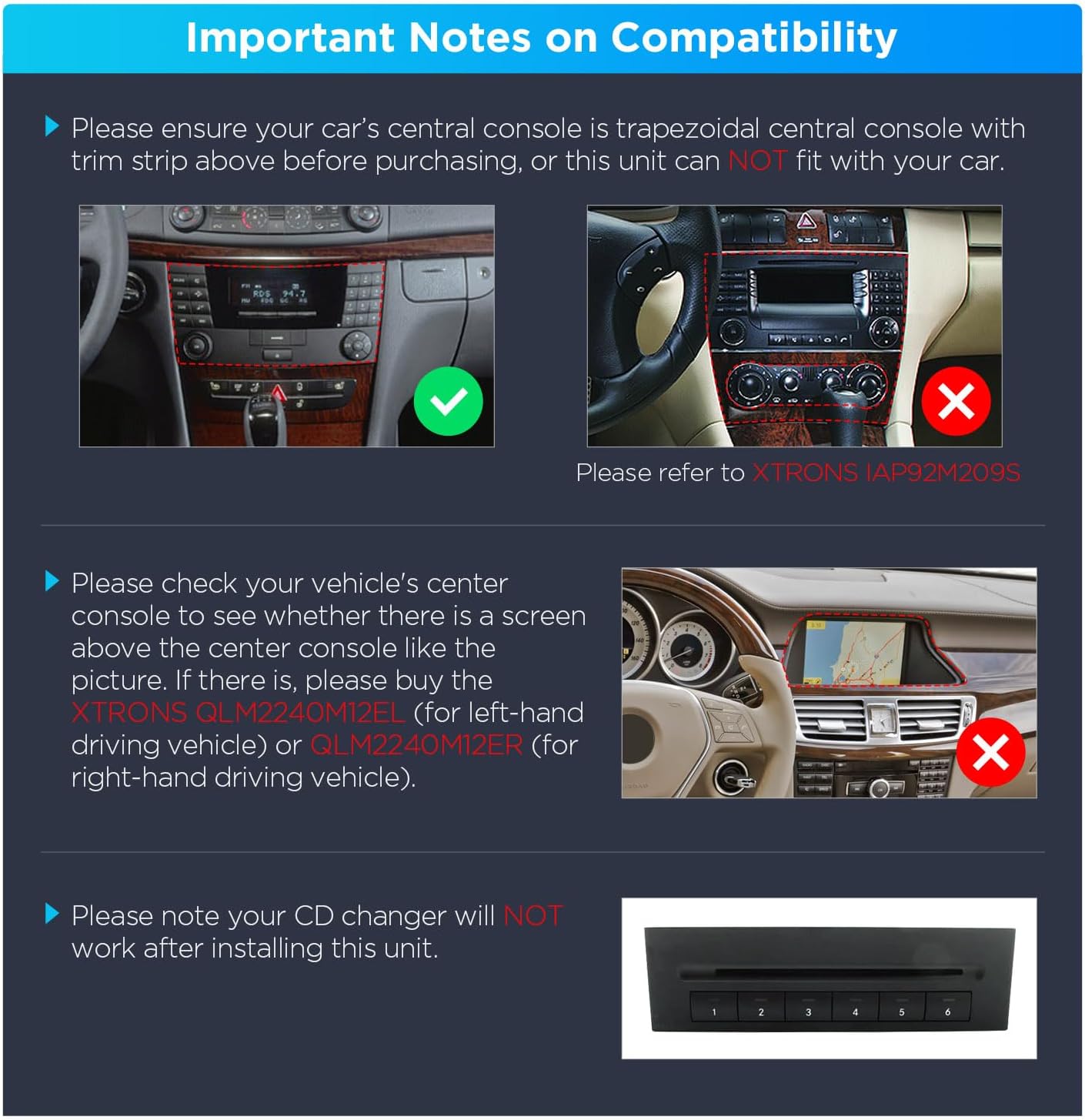 XTRONS Car Stereo for Mercedes Benz W211 W219, Android 14 Octa Core 4GB+64GB Car Radio DVD Player, 7 Inch IPS Touch Screen GPS Navigation for Car Head Unit Built-in DSP CarPlay Android Auto 4G LTE