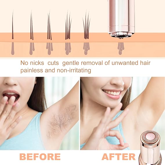 4PCS Facial Hair Remover Replacement Heads for Flawless Gen 1 | Flawless Replacement Heads With Cleaning Brush, Compatible with Finishing Touch Flawless Facial Hair Remover (Gold-Plated)