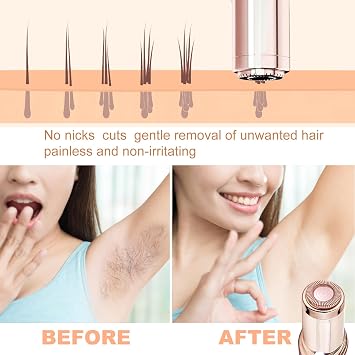 4PCS Facial Hair Remover Replacement Heads for Flawless Gen 1 | Flawless Replacement Heads With Cleaning Brush, Compatible with Finishing Touch Flawless Facial Hair Remover (Gold-Plated)