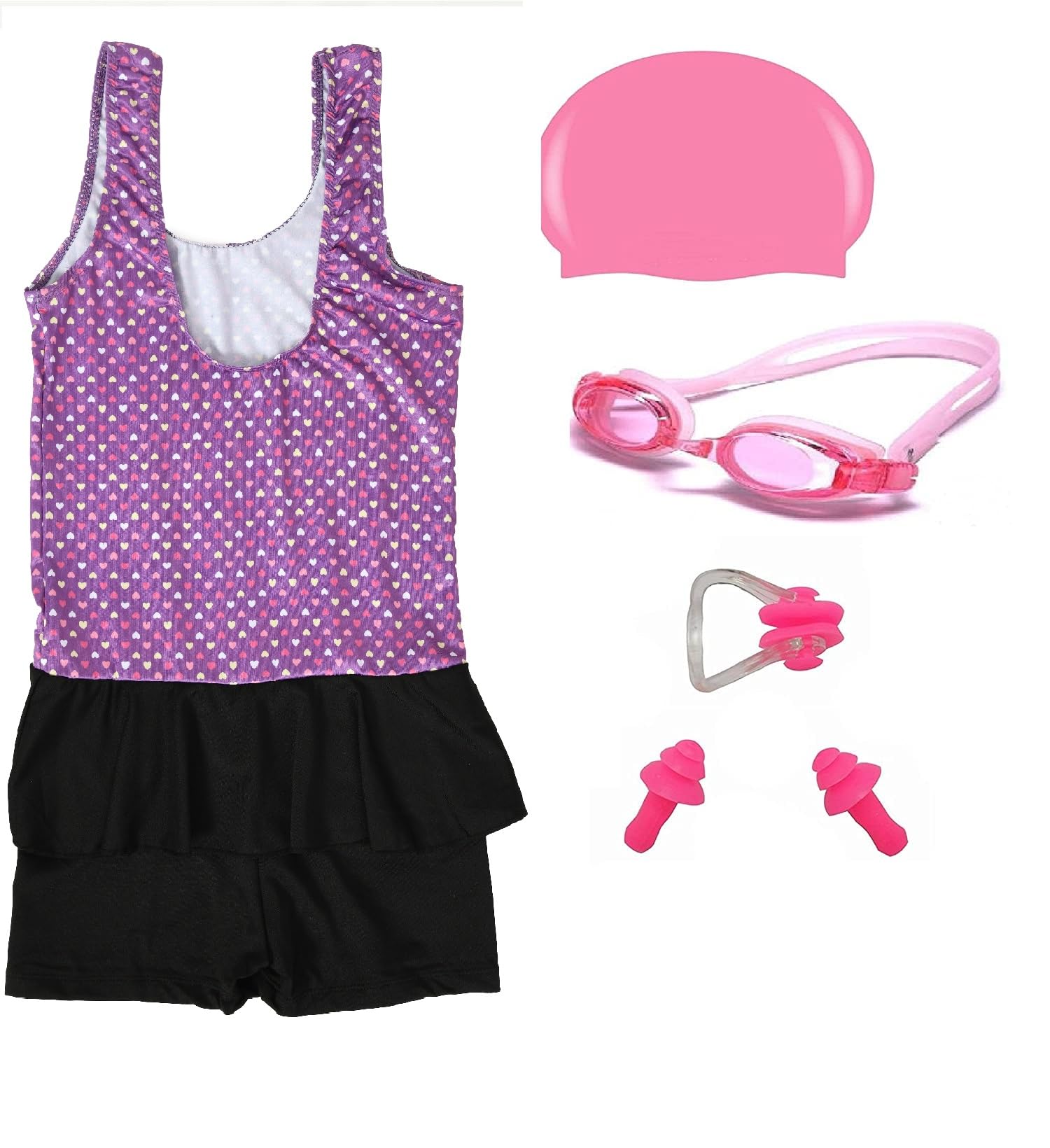 JMT Wear Swimming Kit for Girls | Swimming Costume for Girls | Swim Suit for Girls | Swimming Goggles for Kids | Swimming Cap | Ear Plug Nose Clip (2 Years - 3 Years, Multicolor) (B0C2HD83MP) Amazon Price History, Amazon Price Tracker